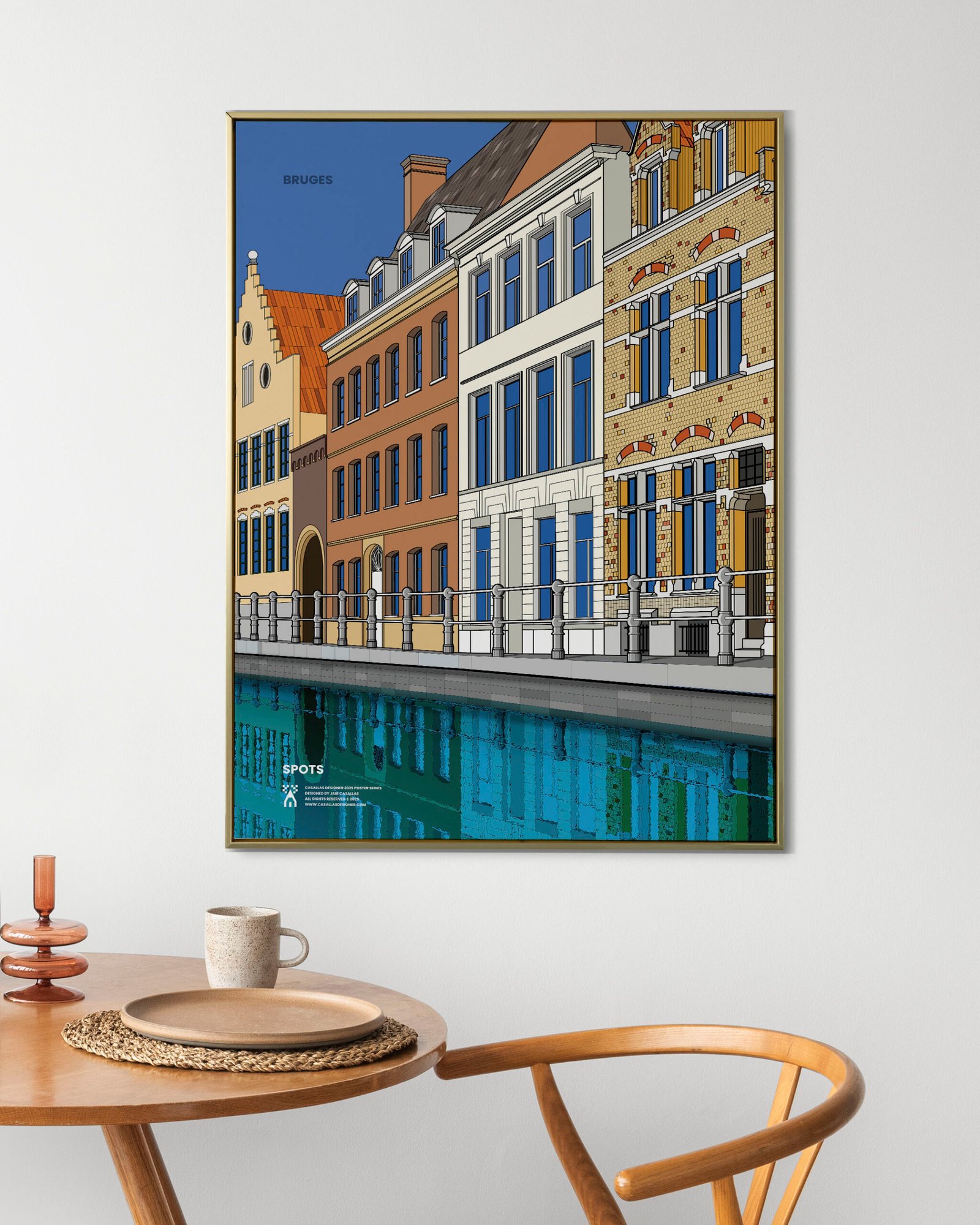 Frame by a dining table